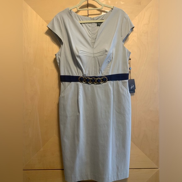 Adrian Pappell Women's Work Office Business V-Neck Midi Dress Size 16 - Picture 1 of 4